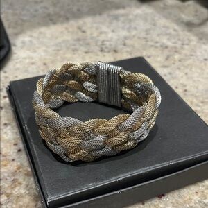 Gold and Silver Braided Bracelet